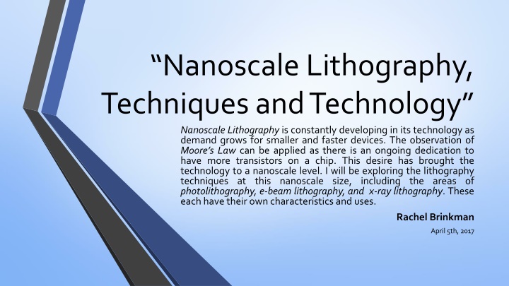 nanoscale lithography techniques and technology