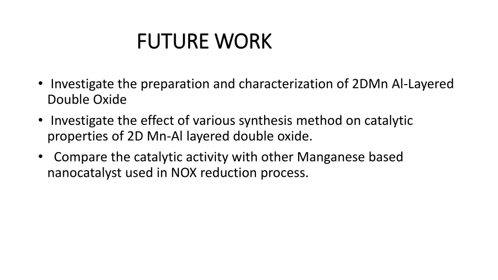 future work future work