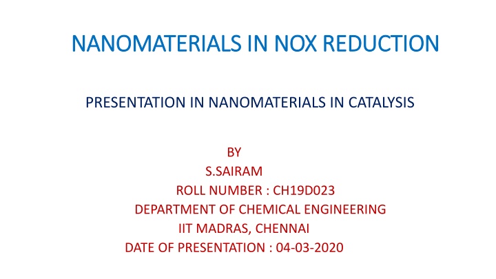 nanomaterials in nox reduction nanomaterials