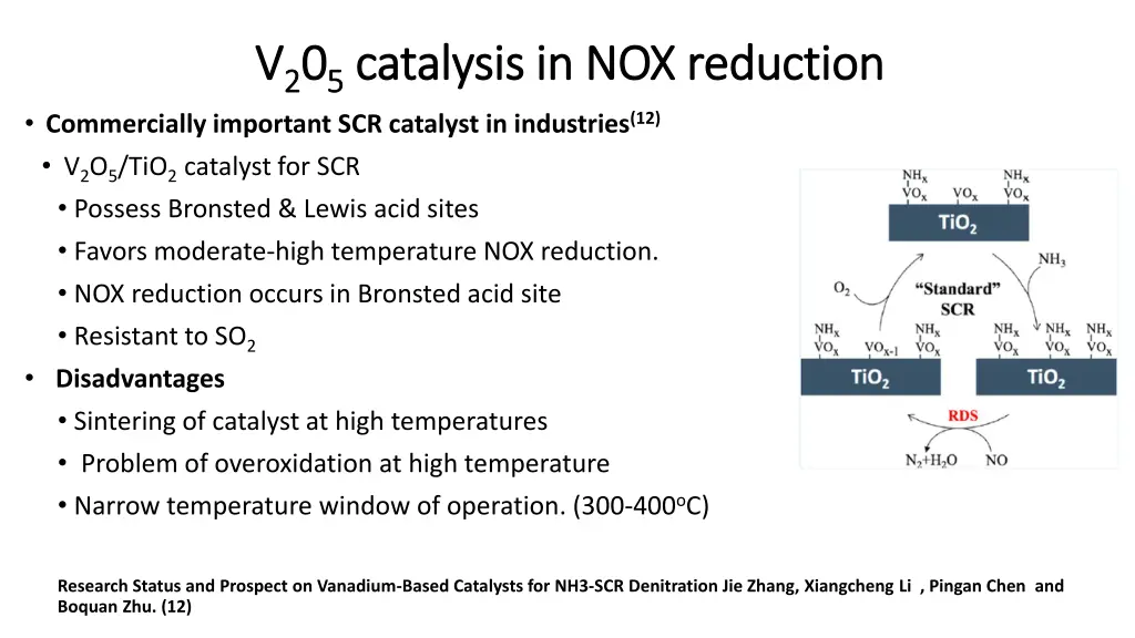 v v 2 2 0 0 5 5 catalysis in nox reduction
