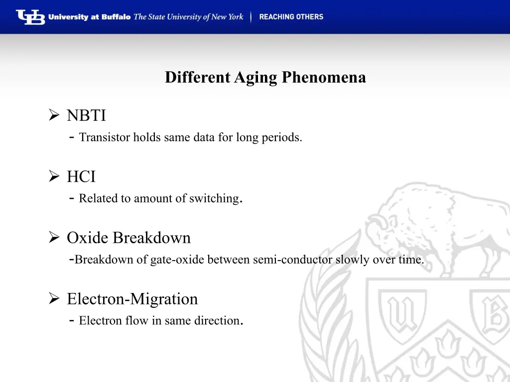 different aging phenomena