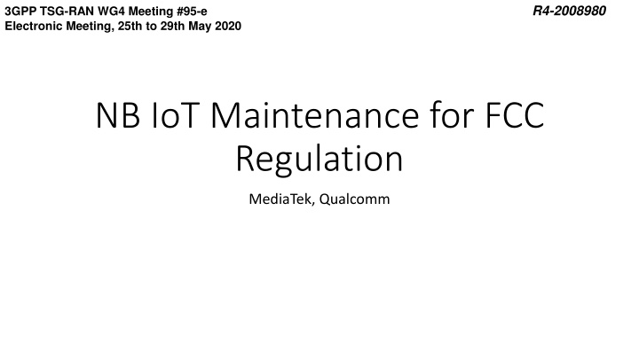 3gpp tsg ran wg4 meeting 95 e electronic meeting