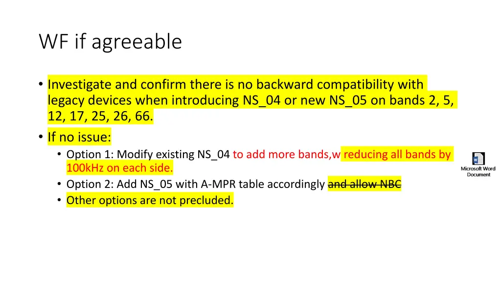 wf if agreeable