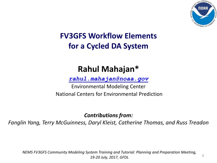 fv3gfs workflow elements for a cycled da system