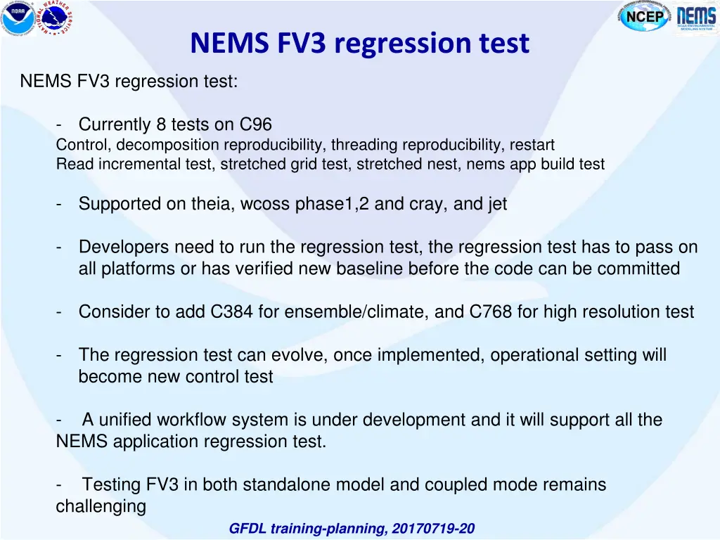 nems fv3 regression test