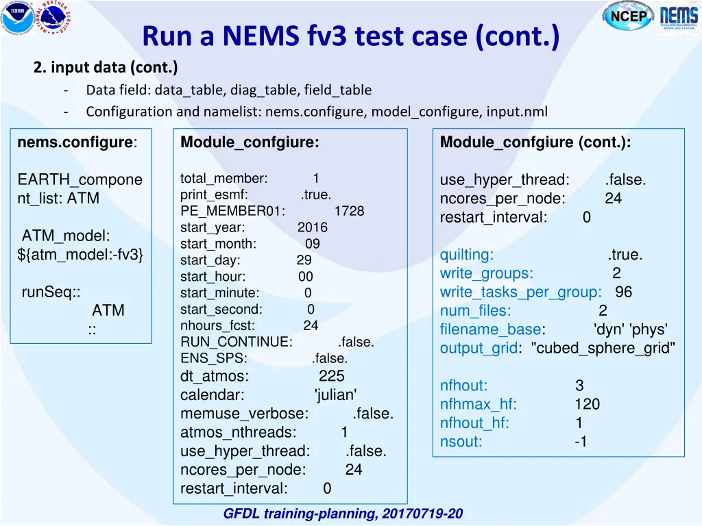 run a nems fv3 test case cont 2 input data cont