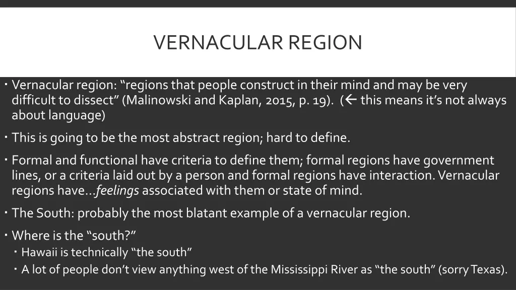 vernacular region