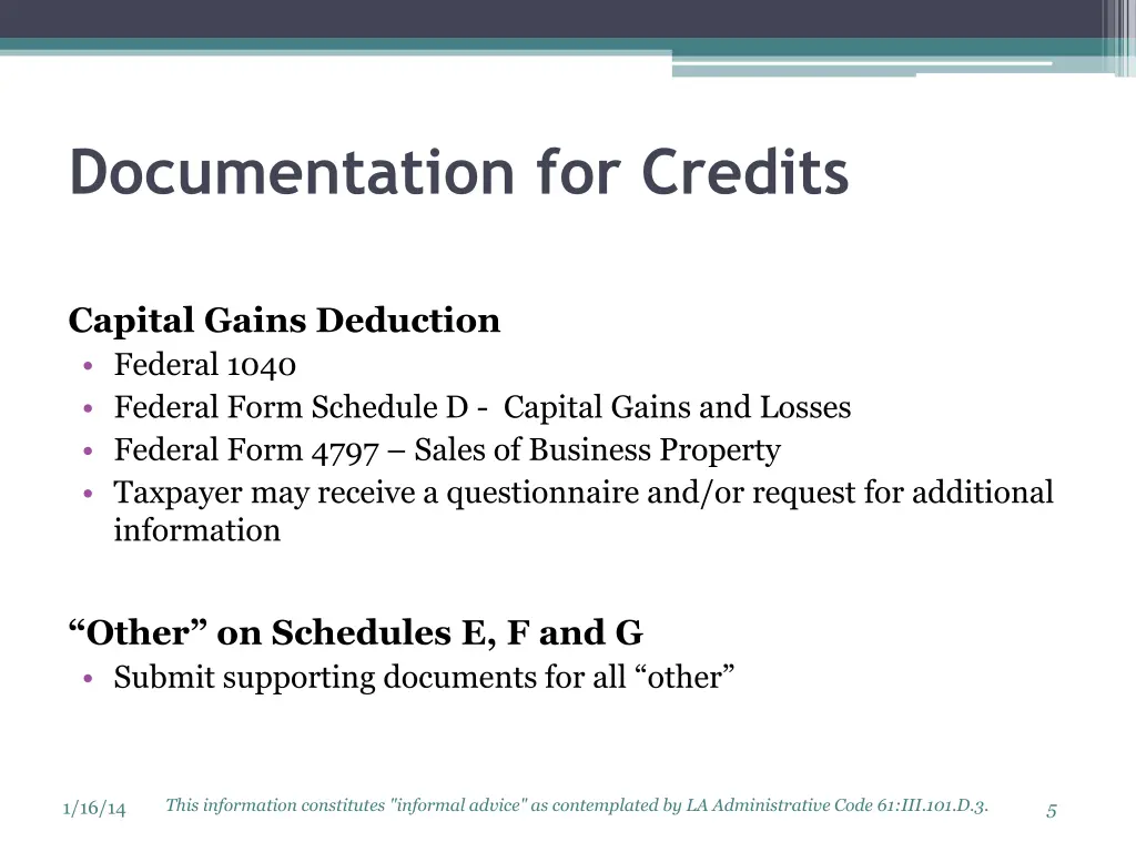 documentation for credits 2