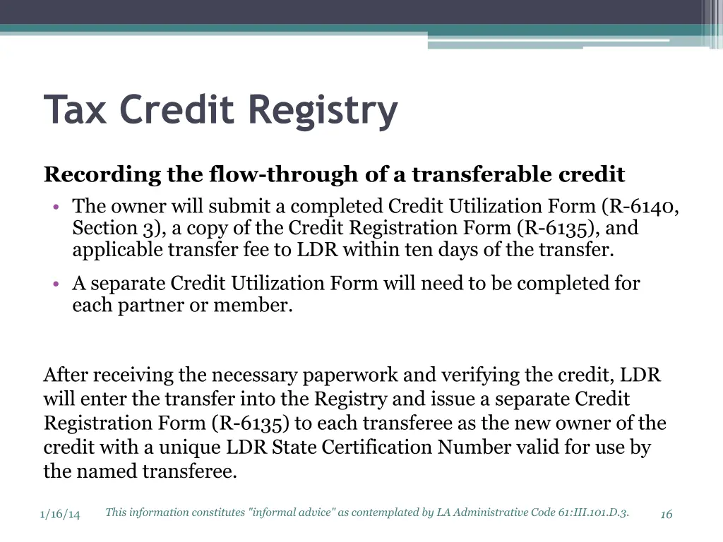tax credit registry 3