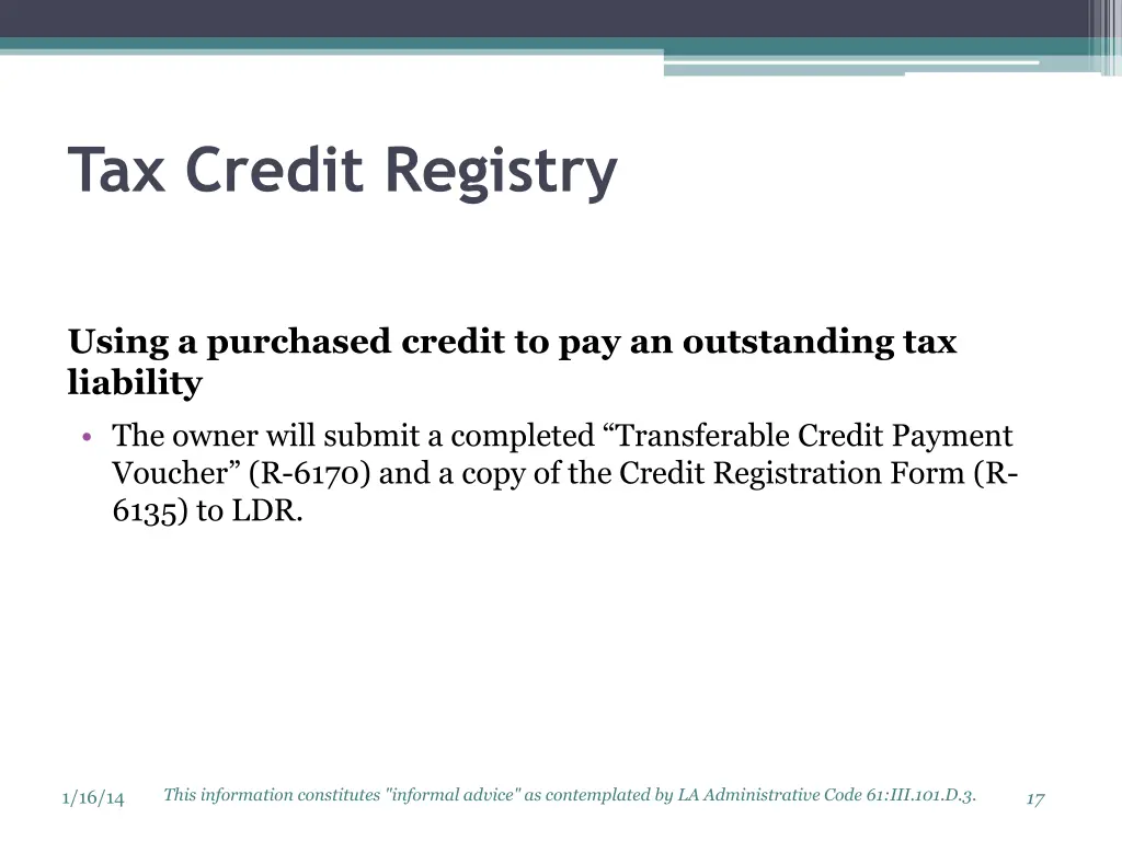 tax credit registry 4