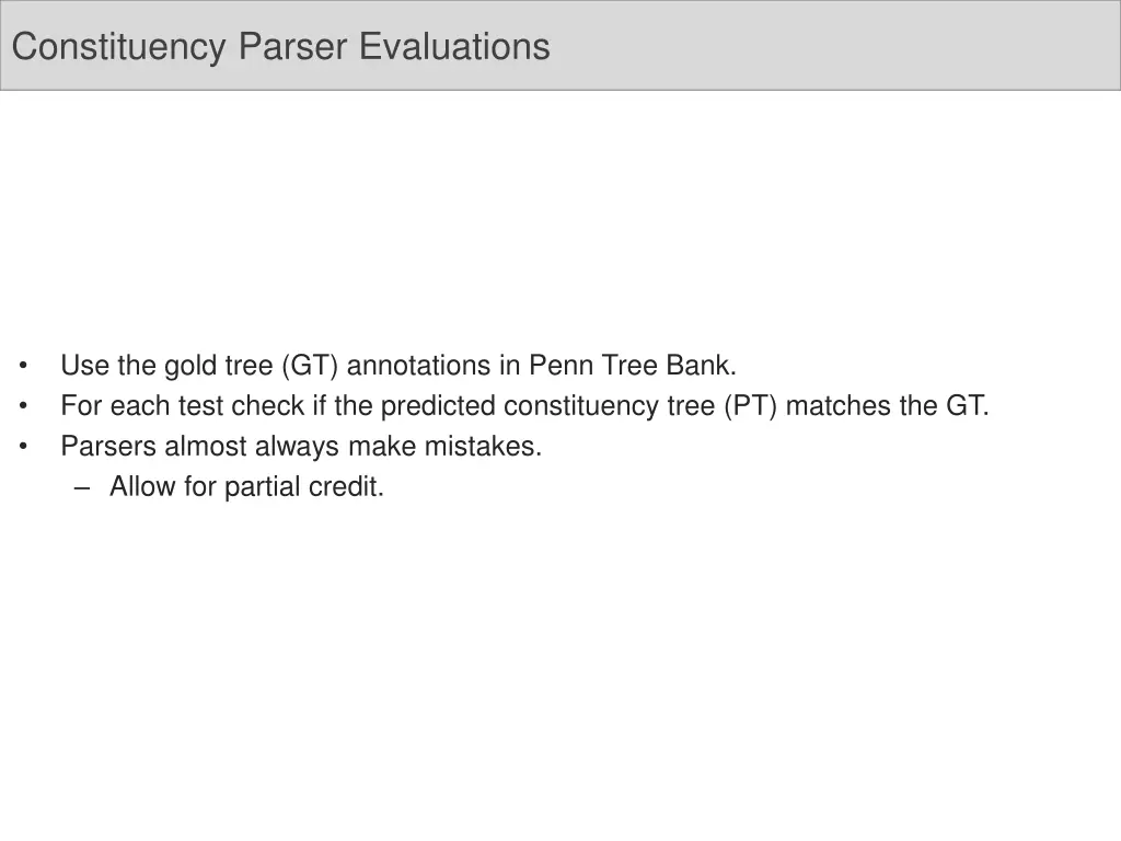 constituency parser evaluations