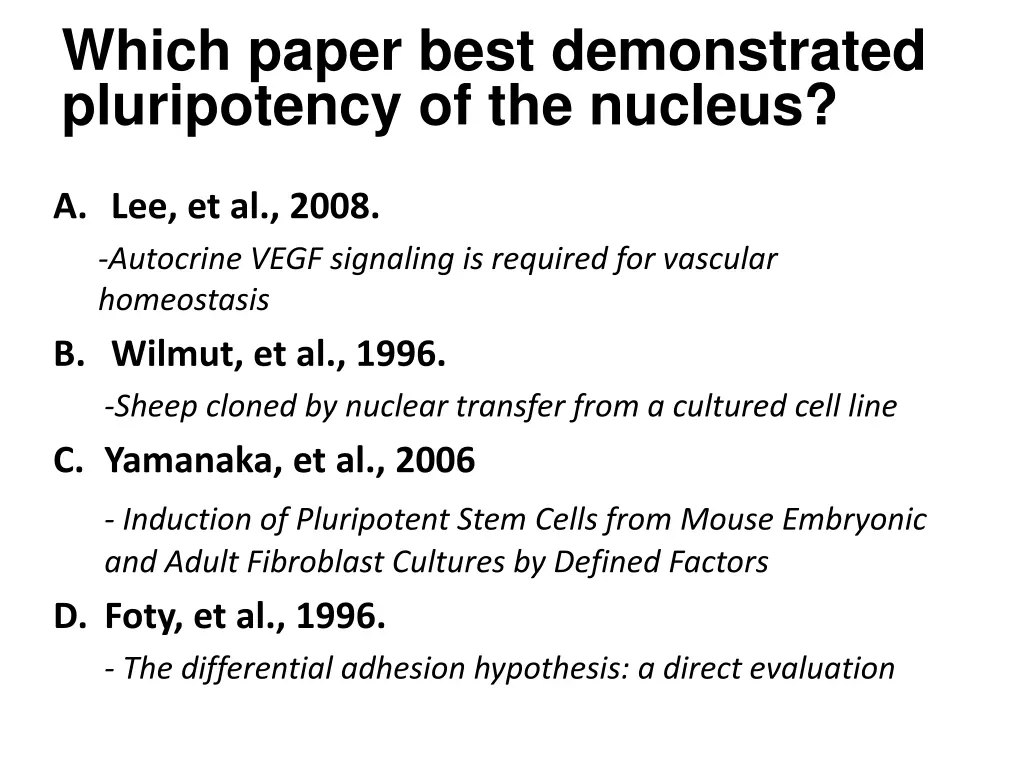 which paper best demonstrated pluripotency 1