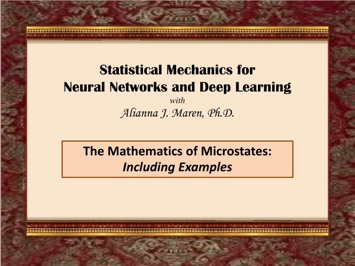 statistical mechanics for neural networks