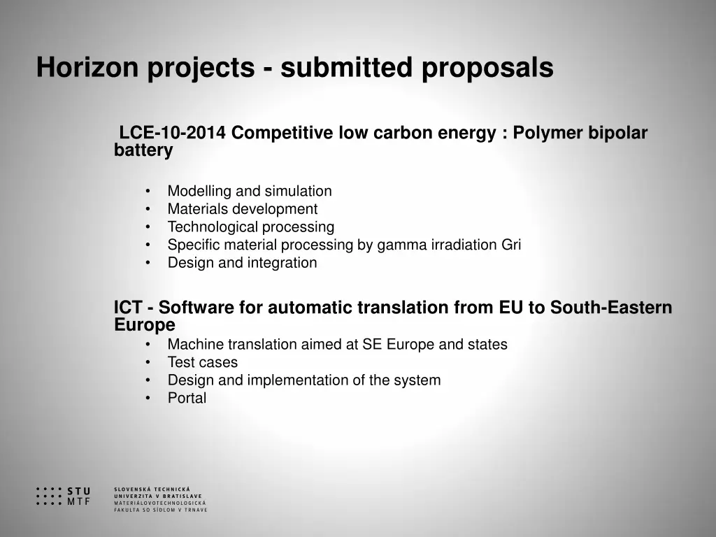 horizon projects submitted proposals 1