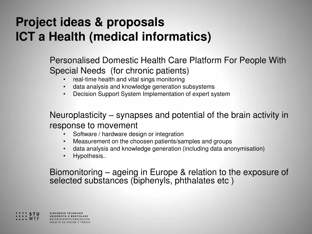 project ideas proposals ict a health medical