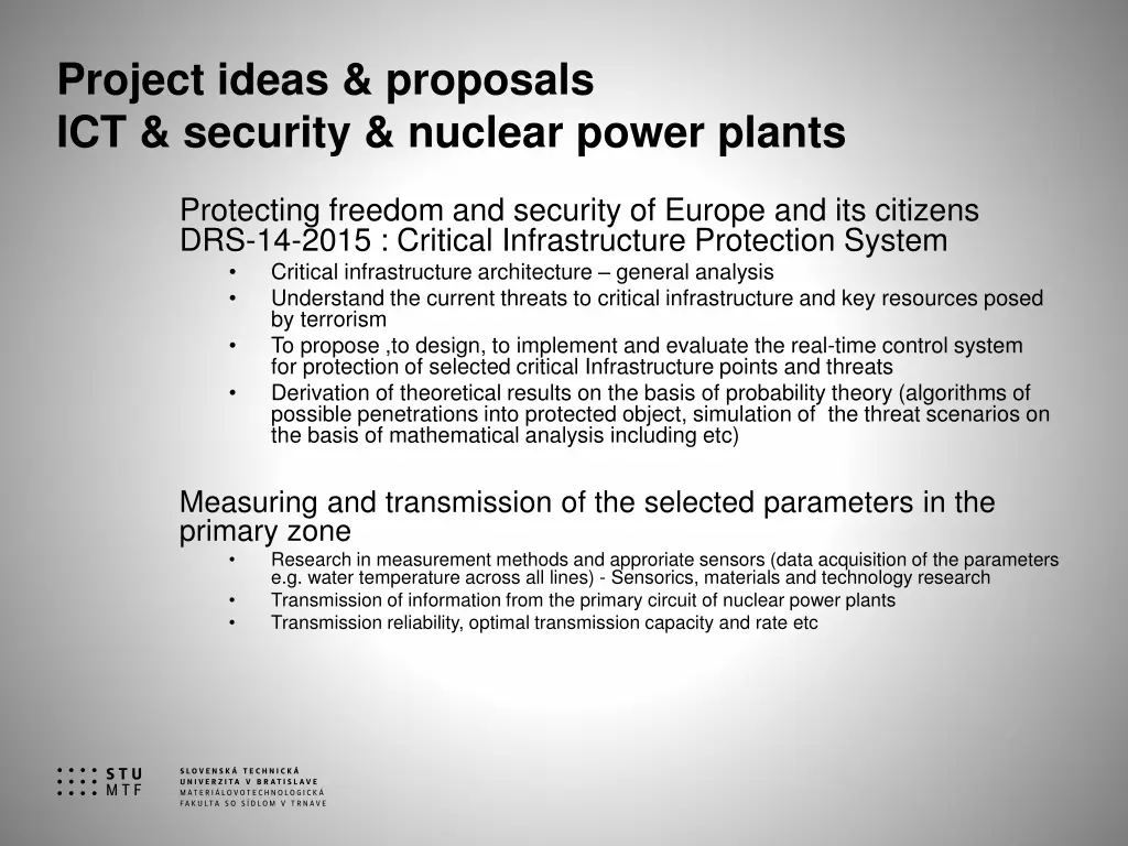 project ideas proposals ict security nuclear