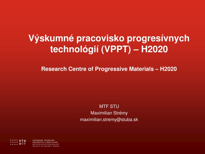 v skumn pracovisko progres vnych technol gi vppt