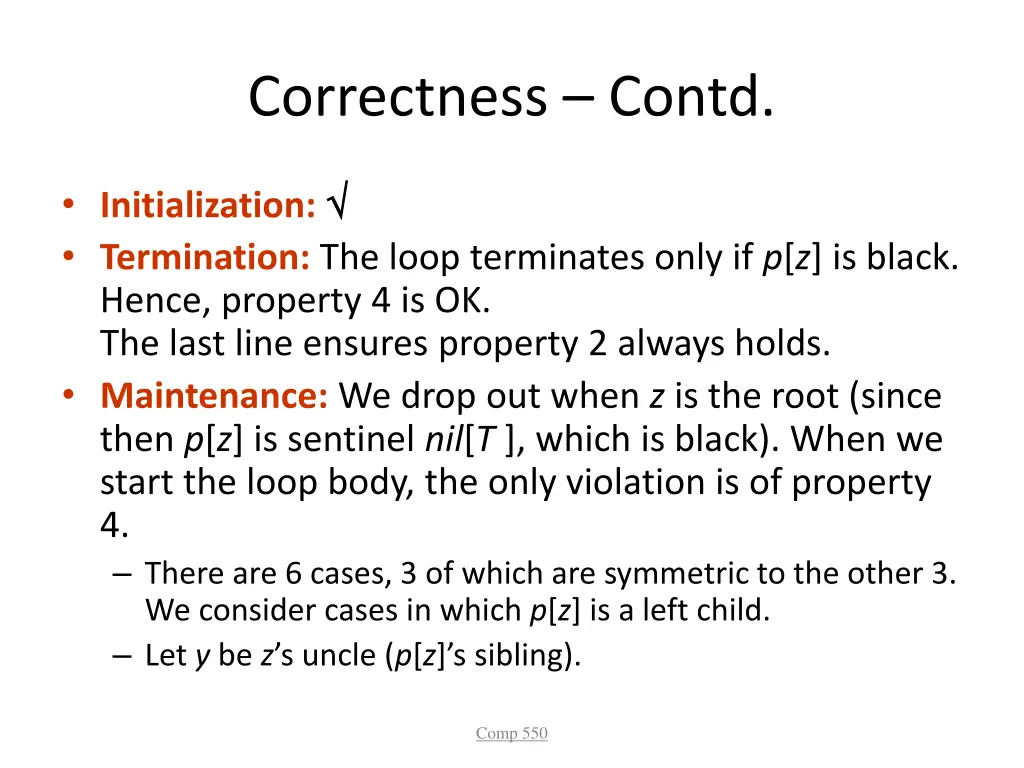correctness contd