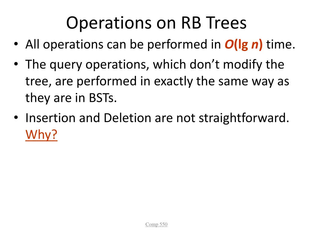 operations on rb trees all operations