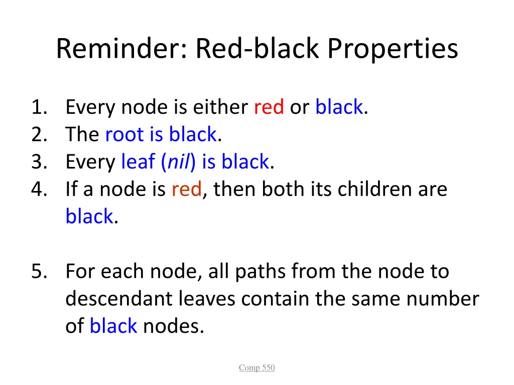 reminder red black properties