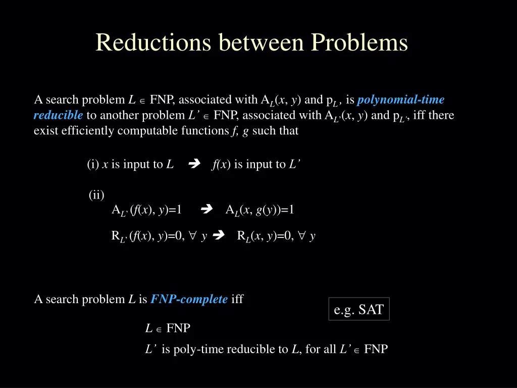reductions between problems