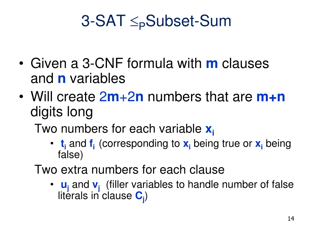 3 sat p subset sum