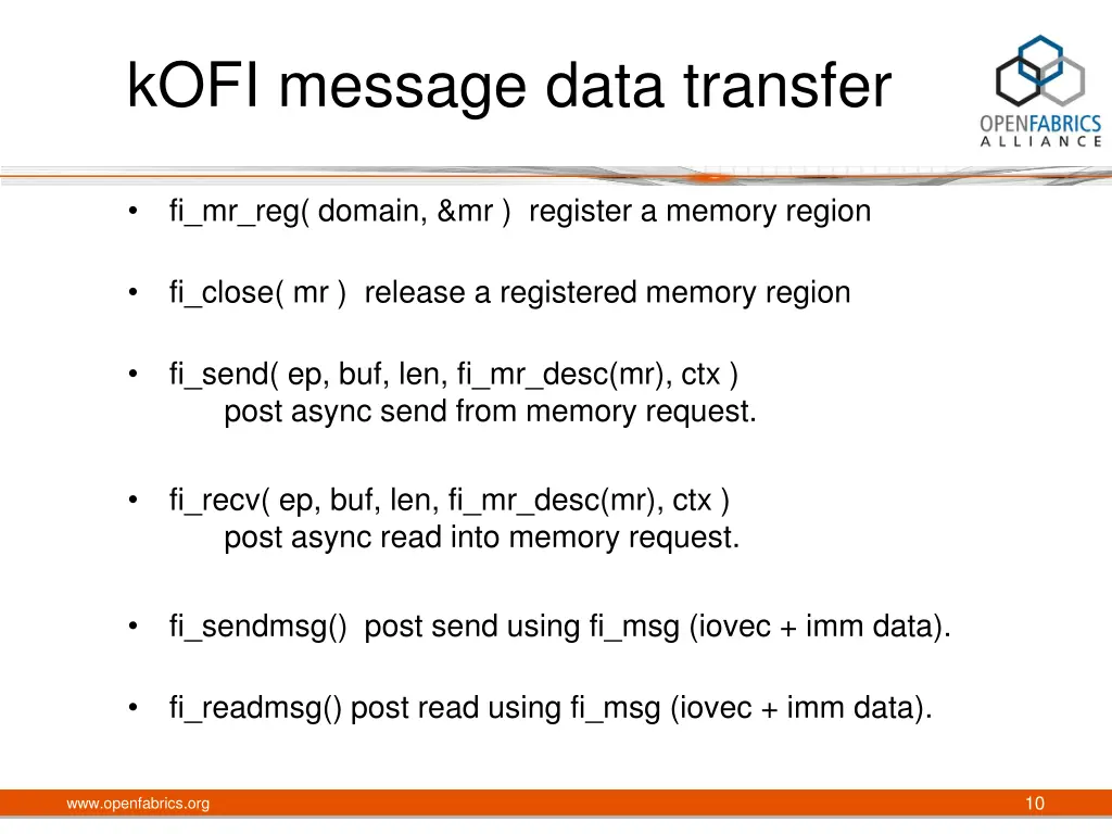 kofi message data transfer