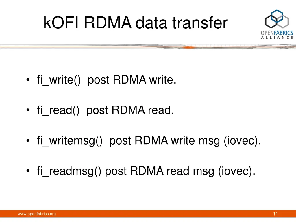 kofi rdma data transfer