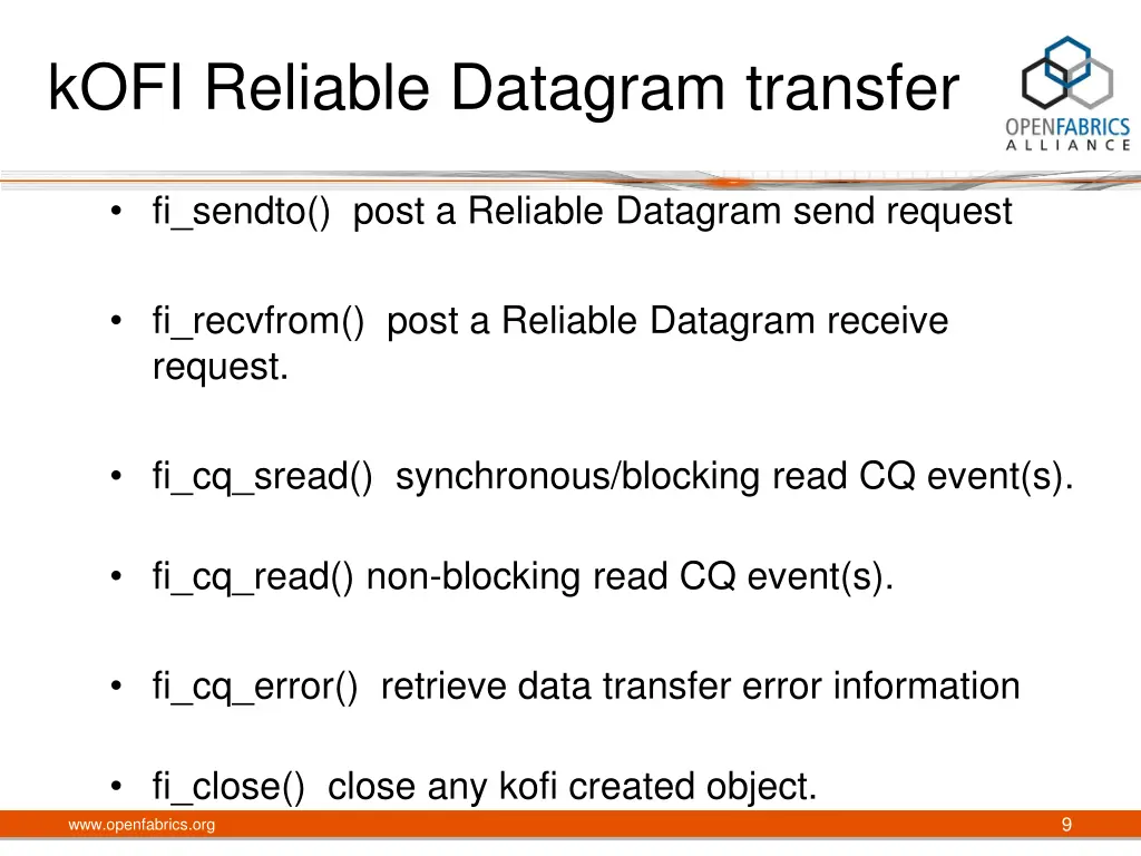 kofi reliable datagram transfer