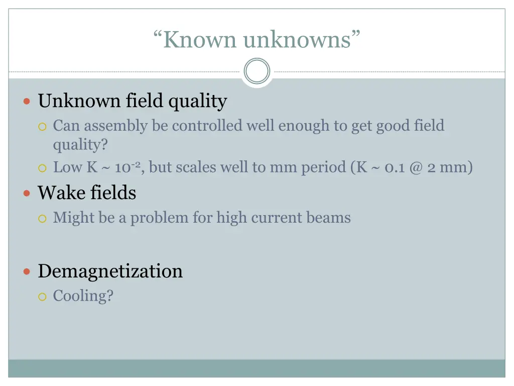 known unknowns