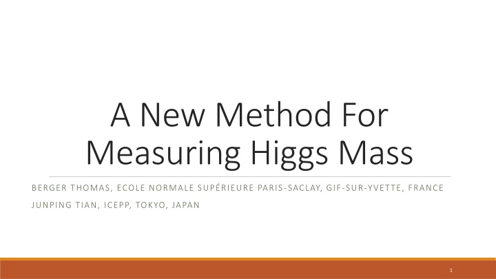 a new method for measuring higgs mass