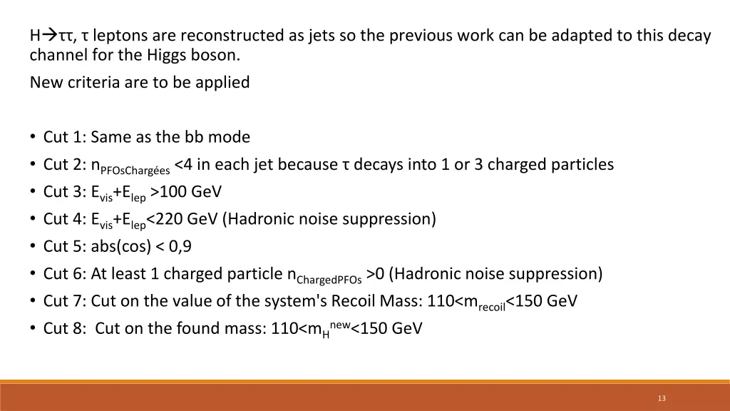h leptons are reconstructed as jets
