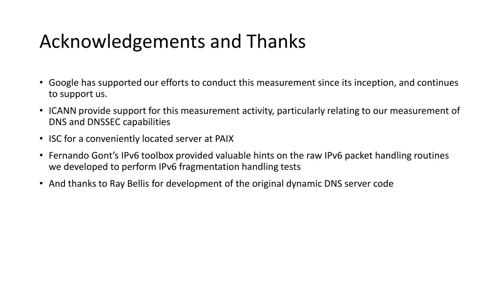 acknowledgements and thanks