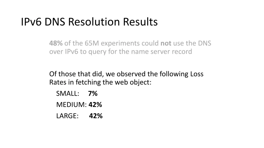 ipv6 dns resolution results