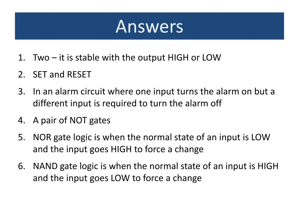 answers