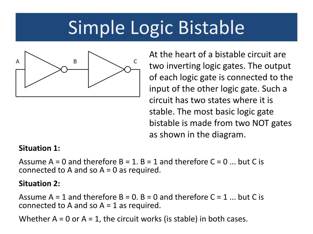 simple logic bistable