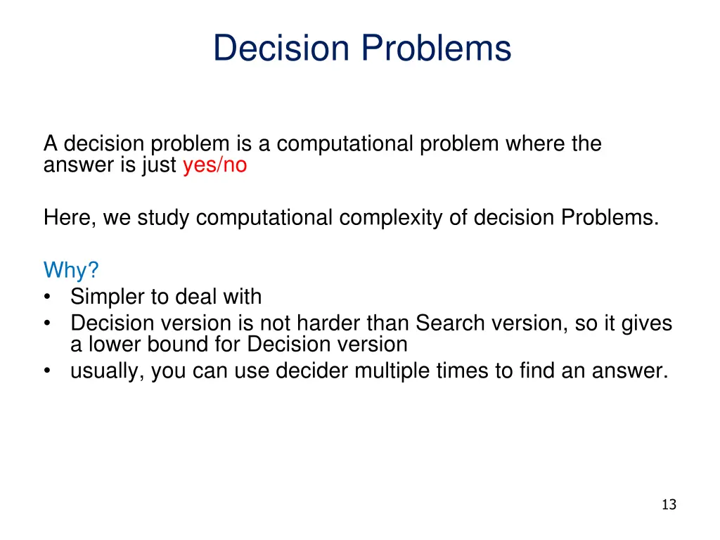 decision problems