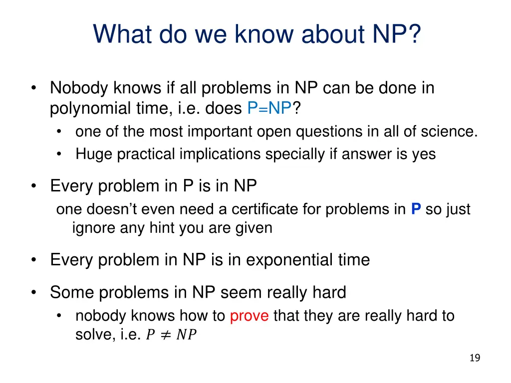 what do we know about np