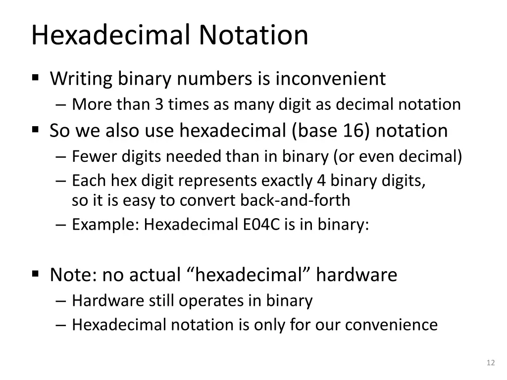 hexadecimal notation