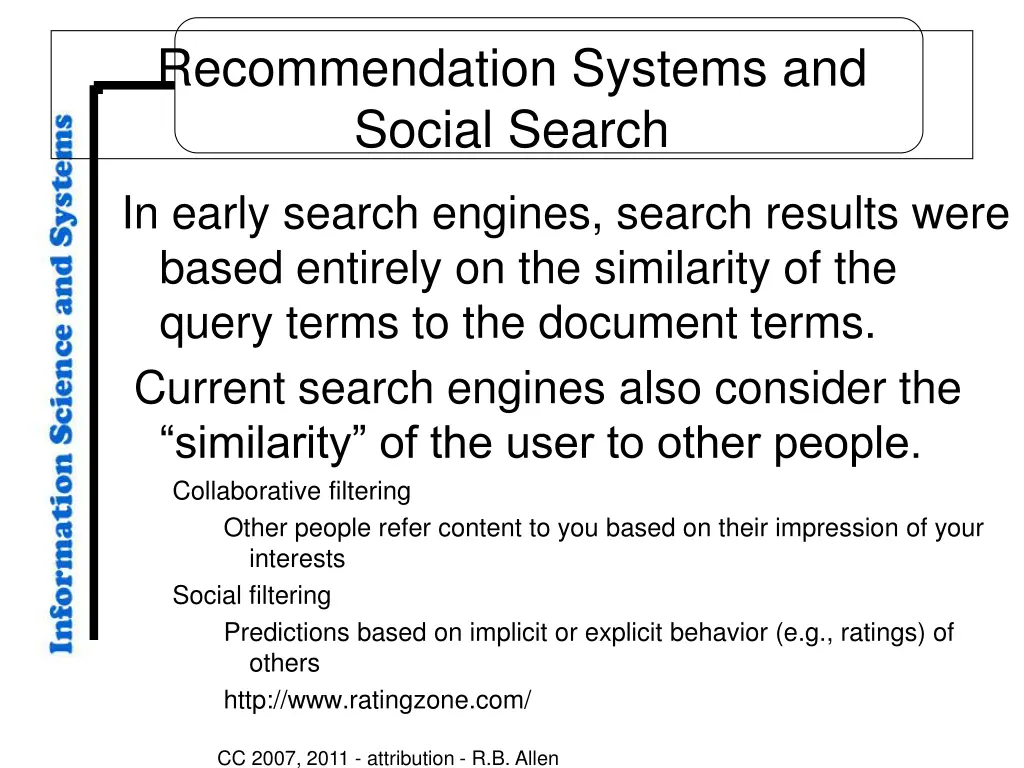 recommendation systems and social search