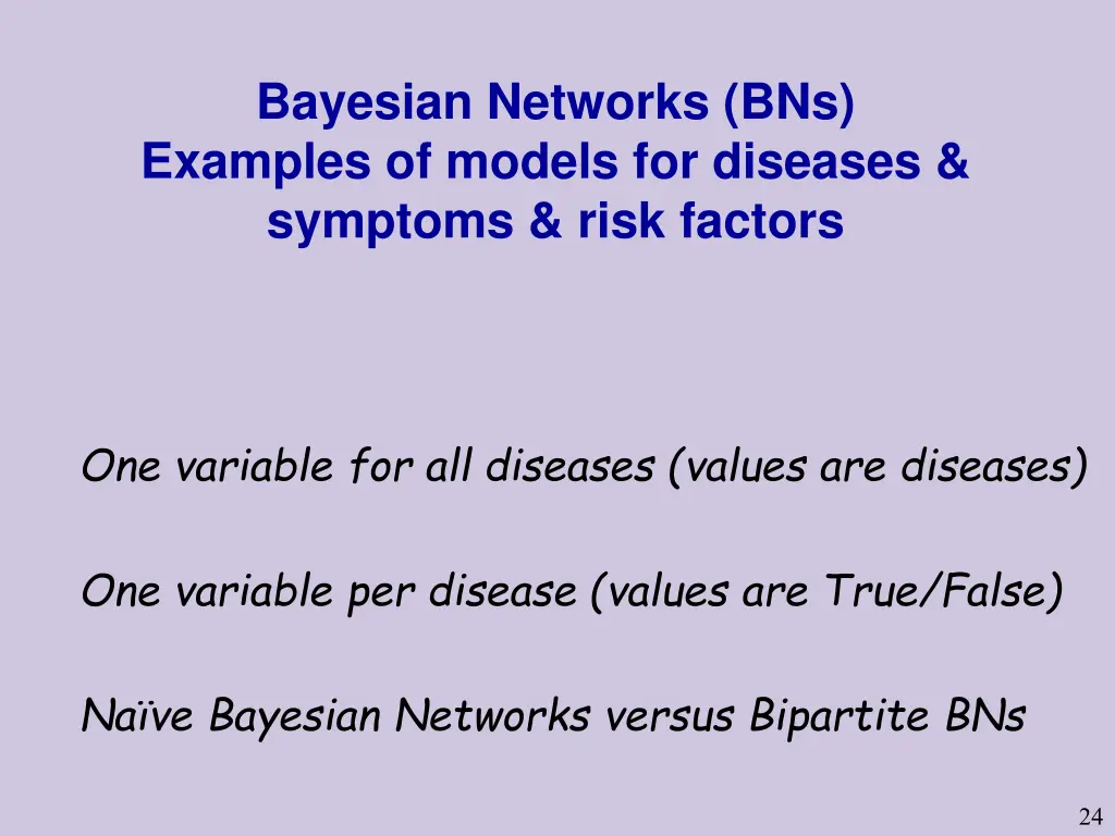 bayesian networks bns examples of models