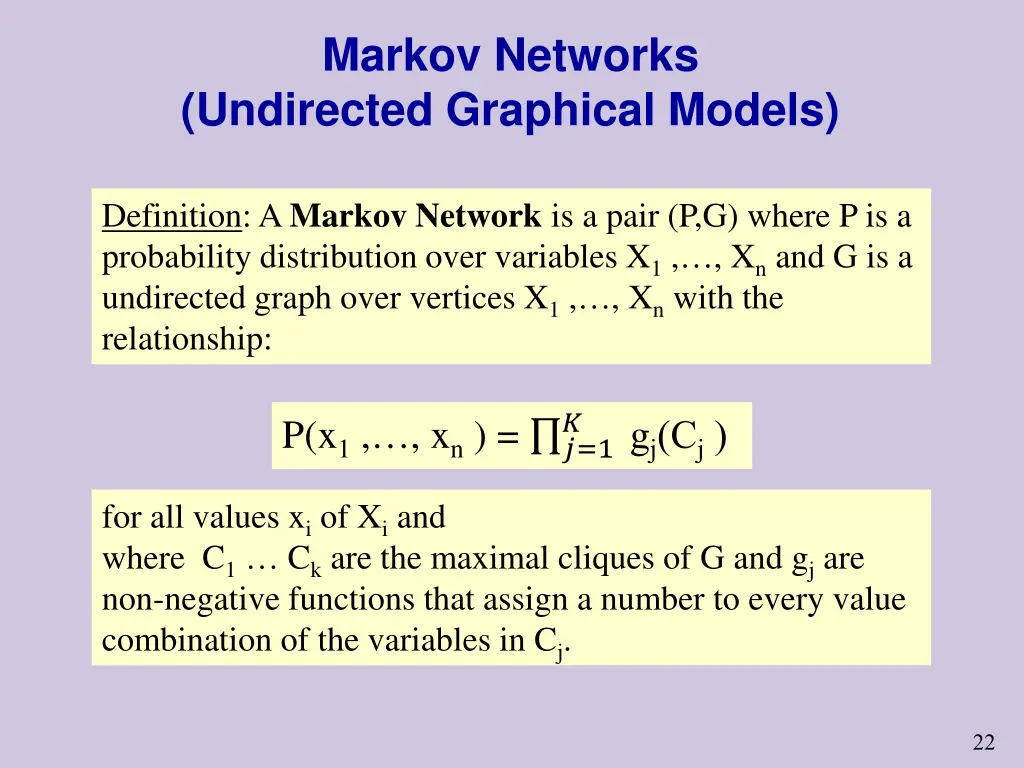 markov networks undirected graphical models