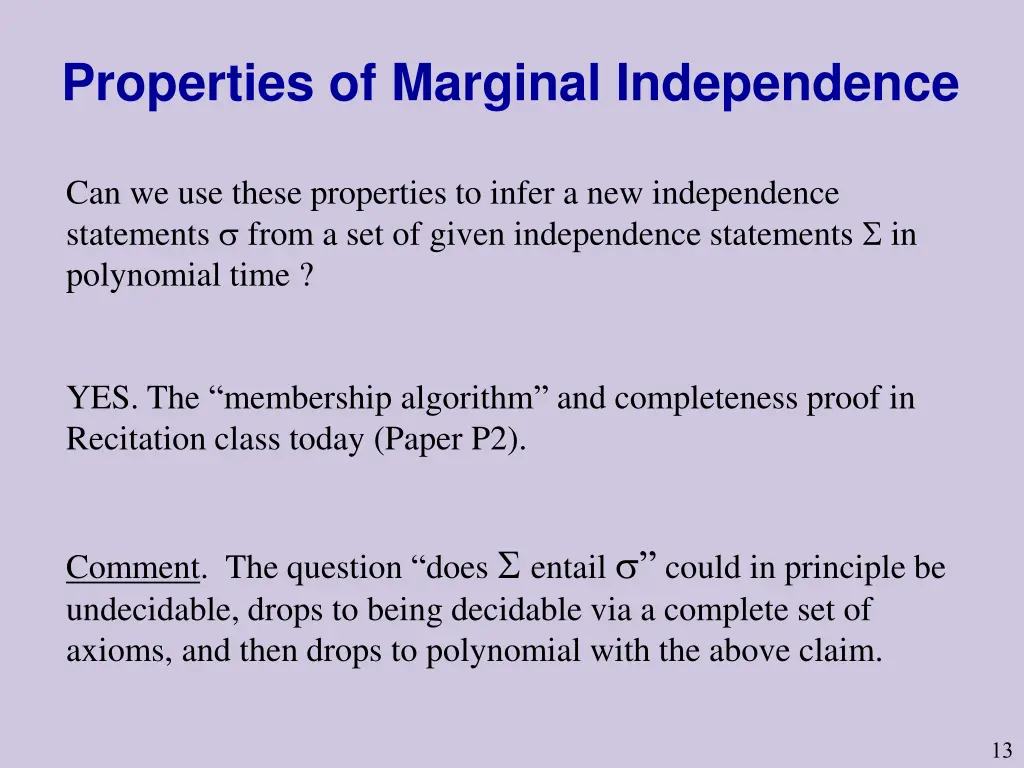 properties of marginal independence 2