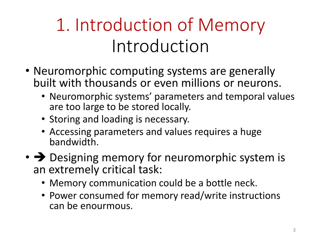 1 introduction of memory introduction