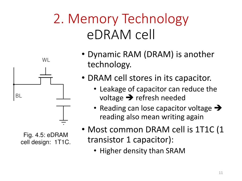 2 memory technology edram cell
