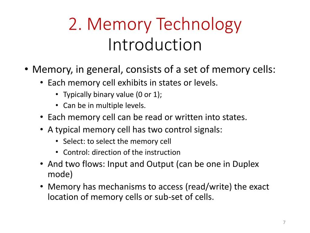 2 memory technology introduction