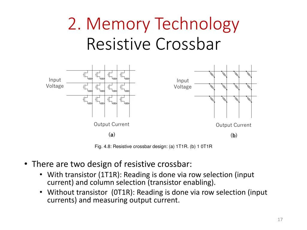 2 memory technology resistive crossbar