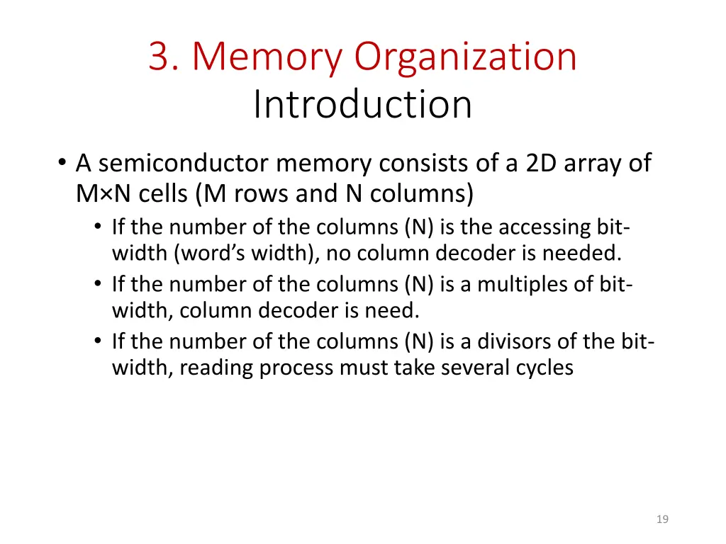 3 memory organization introduction