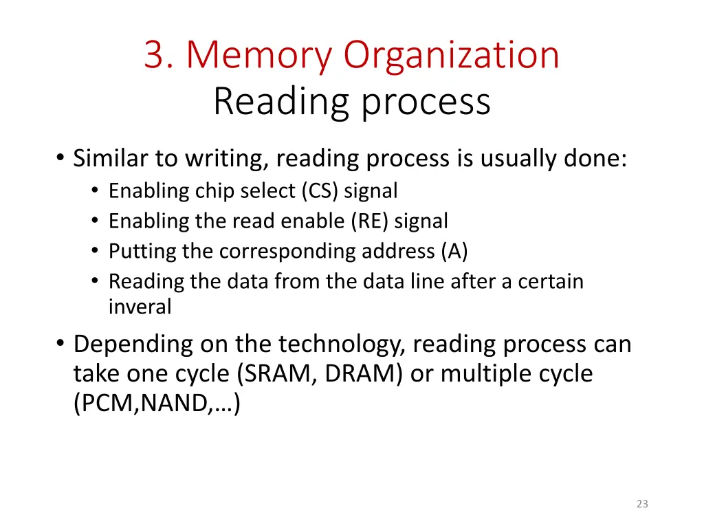 3 memory organization reading process