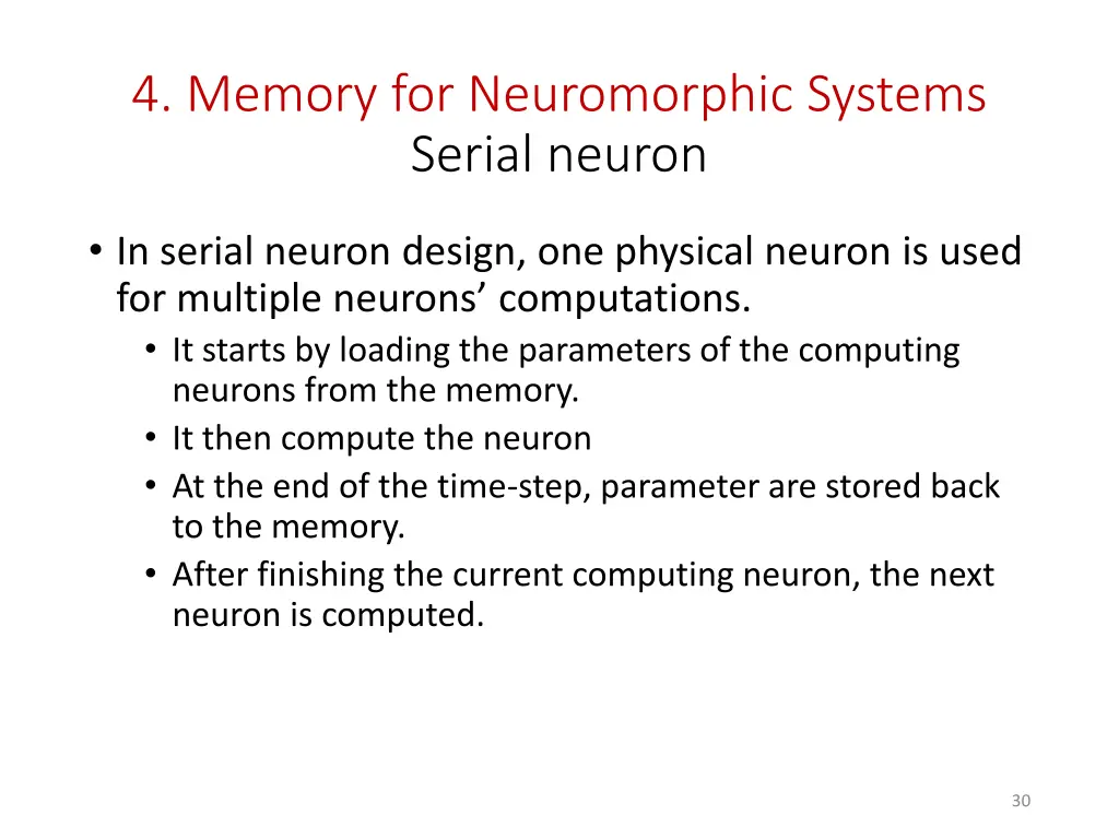 4 memory for neuromorphic systems serial neuron 2